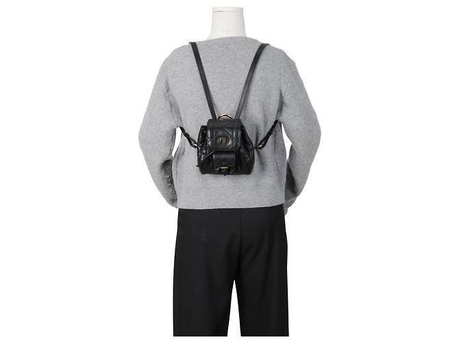 Dior Karo Nano Rucksack aus Lammleder Schwarz - Ansicht 17