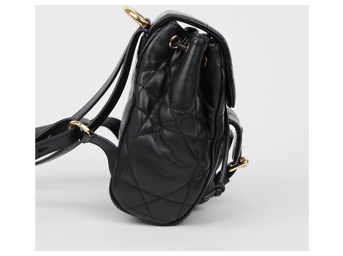 Dior Karo Nano Rucksack aus Lammleder Schwarz - Ansicht 5