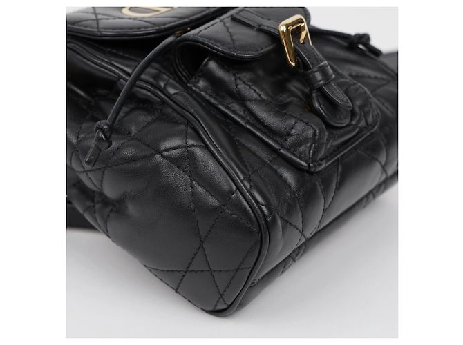 Dior Karo Nano Rucksack aus Lammleder Schwarz - Ansicht 9