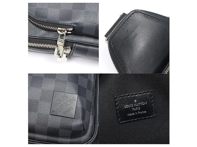 Louis Vuitton Borsa a tracolla Avenue in Canvas Damier Graphite - vista 7