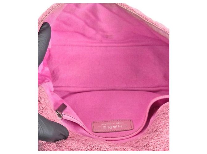 Chanel Borsa a tracolla in tweed rosa - vista 10