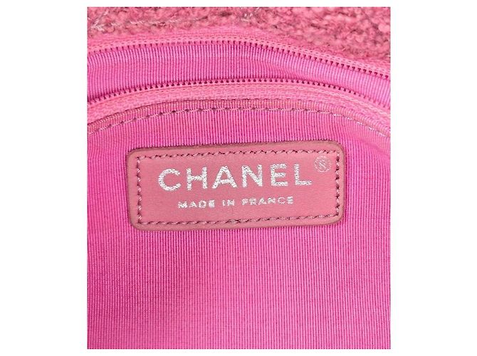 Chanel Borsa a tracolla in tweed rosa - vista 11