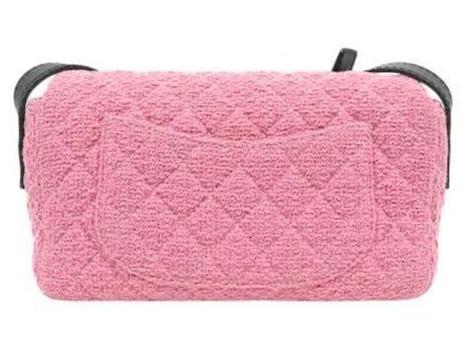 Chanel Borsa a tracolla in tweed rosa - vista 3