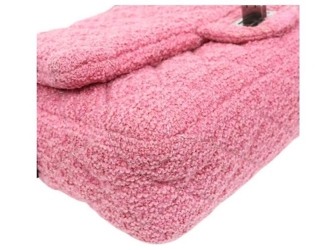 Chanel Borsa a tracolla in tweed rosa - vista 5
