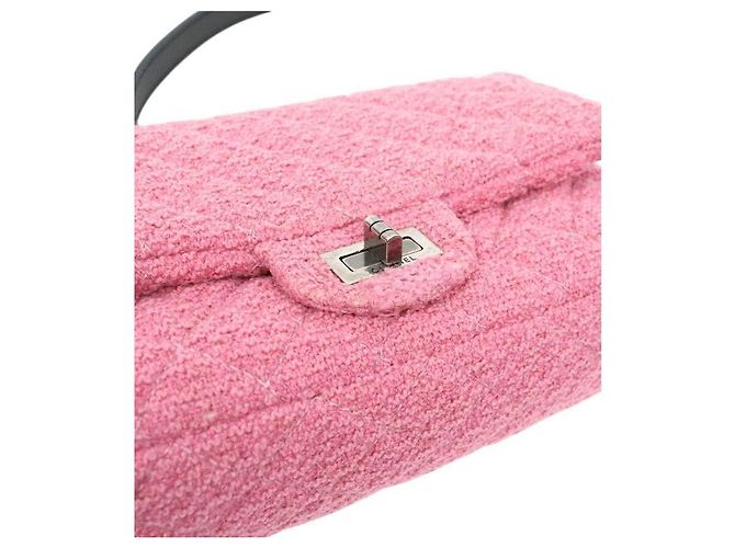 Chanel Borsa a tracolla in tweed rosa - vista 6