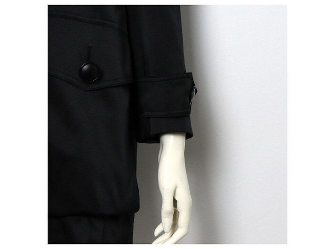 Burberry Giacca da donna in seta nera con tasche - vista 3