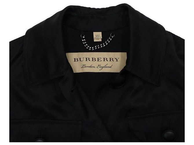Burberry Giacca da donna in seta nera con tasche - vista 5