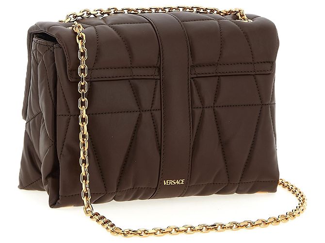 Versace Schultertasche aus braunem Lammleder - Ansicht 2