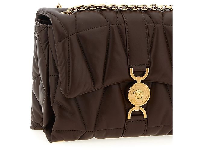 Versace Schultertasche aus braunem Lammleder - Ansicht 3