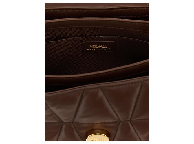 Versace Schultertasche aus braunem Lammleder - Ansicht 4