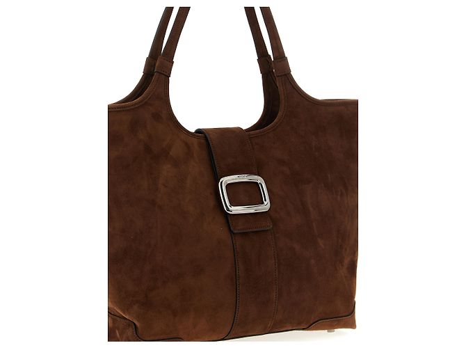 Roger Vivier Borsa Tote in pelle di capra marrone - vista 3