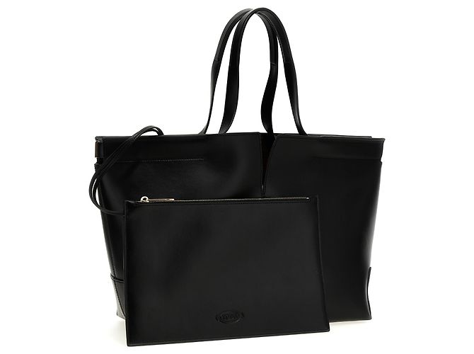 Tod's Borsa Tote in pelle di vitello nera - vista 3