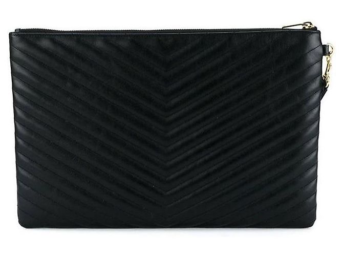 Autre Marque Clutch matelassé monogram dorata - vista 10