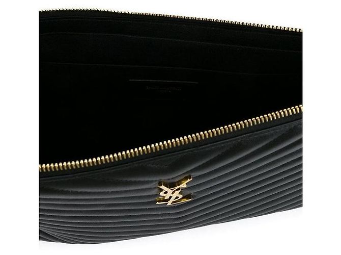 Autre Marque Clutch matelassé monogram dorata - vista 12