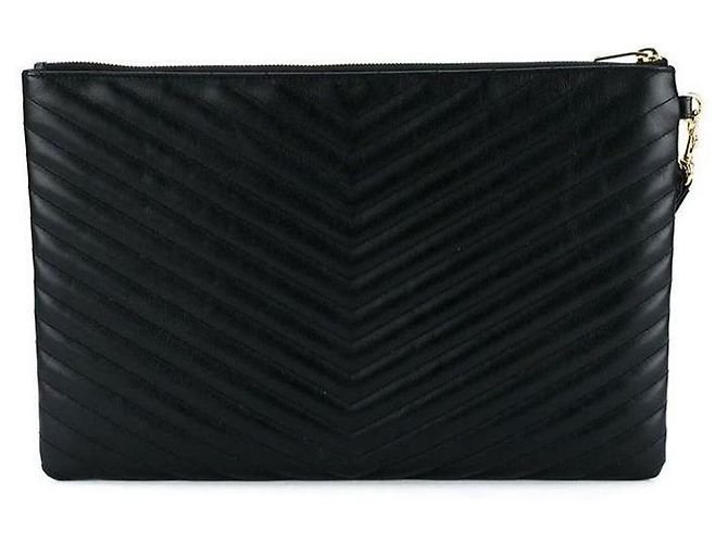 Autre Marque Clutch matelassé monogram dorata - vista 3