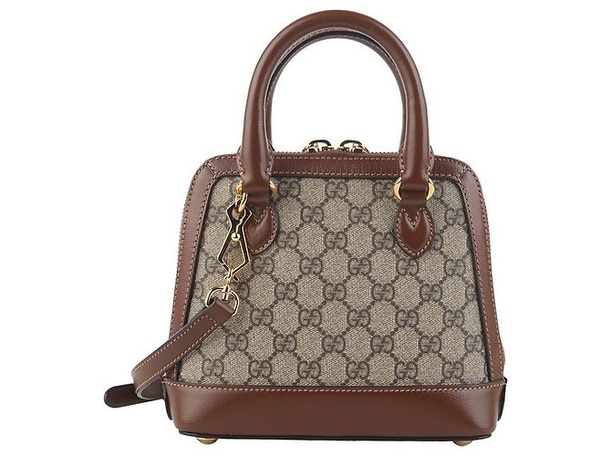 Gucci Mini Borsa a Tracolla GG Supreme Horsebit con Manico Superiore - vista 3