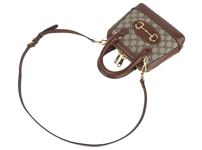 Gucci Mini Borsa a Tracolla GG Supreme Horsebit con Manico Superiore - vista 4