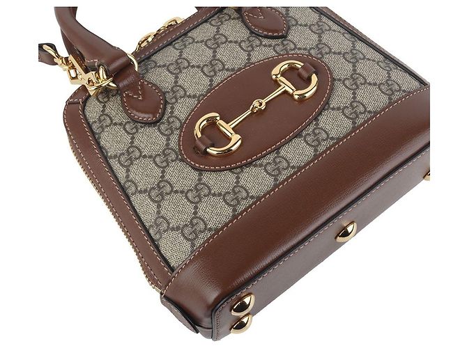 Gucci Mini Borsa a Tracolla GG Supreme Horsebit con Manico Superiore - vista 5