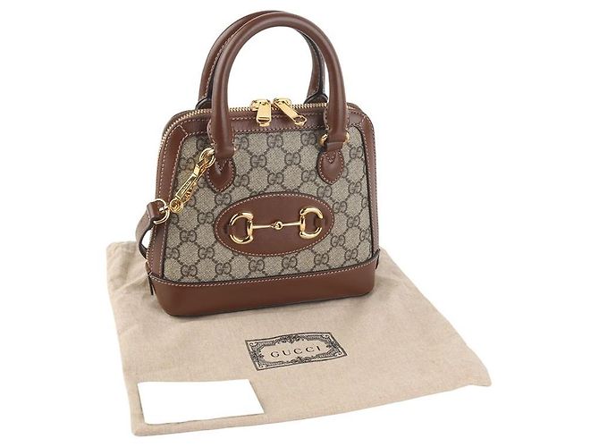 Gucci Mini Borsa a Tracolla GG Supreme Horsebit con Manico Superiore - vista 8