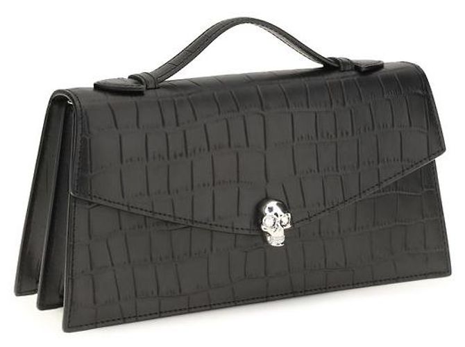 Alexander Mcqueen Borsa Bos Taurus in pelle di vitello nera - vista 2