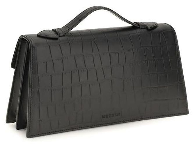 Alexander Mcqueen Borsa Bos Taurus in pelle di vitello nera - vista 3