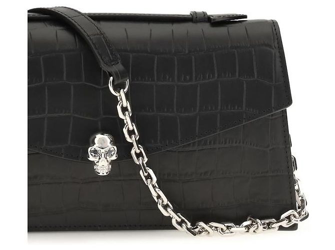 Alexander Mcqueen Borsa Bos Taurus in pelle di vitello nera - vista 4