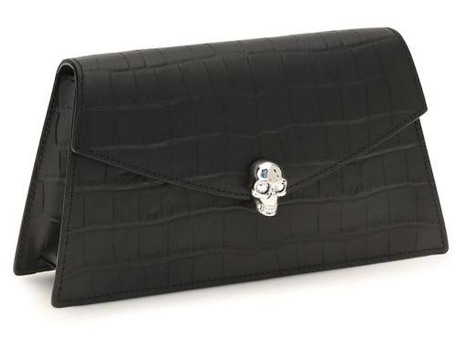 Alexander Mcqueen Bolso de hombro Bos Taurus en piel de becerro negra - vista 2