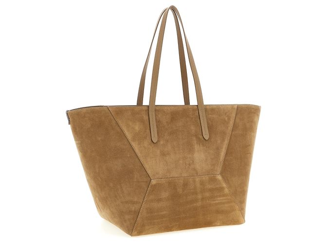 Brunello Cucinelli Borsa a tracolla in vitello marrone - vista 2