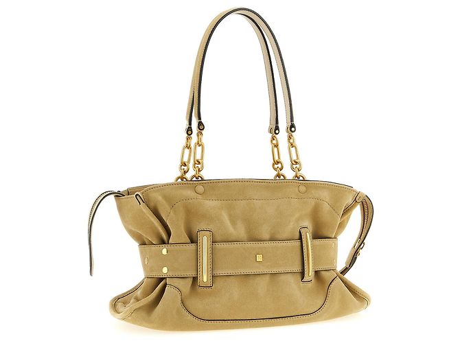 Balmain Borsa a tracolla in vitello beige - vista 2