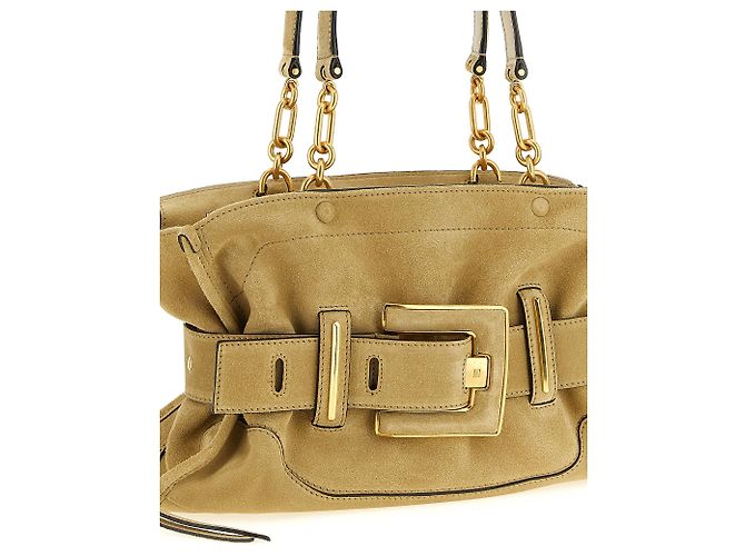 Balmain Borsa a tracolla in vitello beige - vista 3