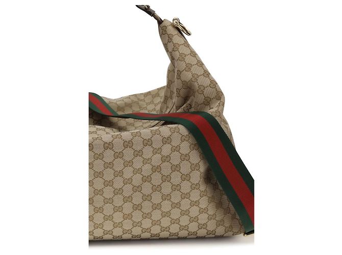 Gucci Borsa a tracolla in tessuto beige - vista 4