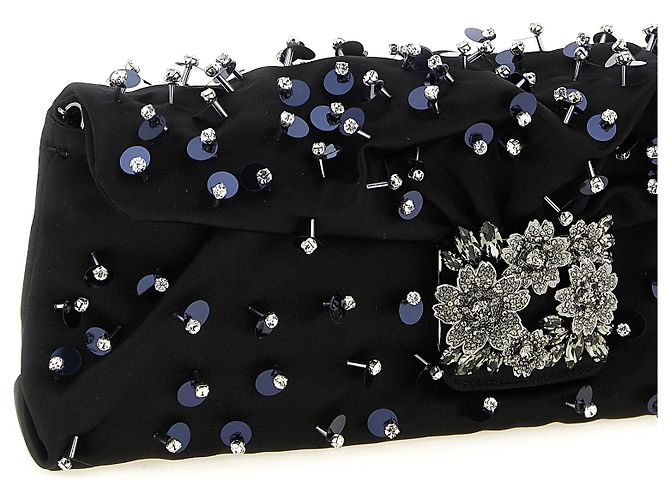 Roger Vivier Pochette in viscosa nera - vista 3