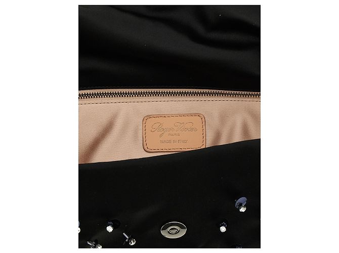 Roger Vivier Pochette in viscosa nera - vista 4