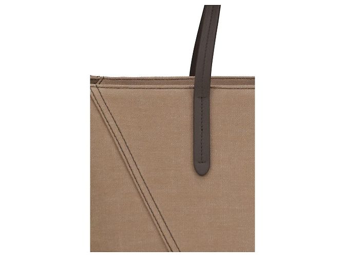 Brunello Cucinelli Borsa a tracolla in cotone beige - vista 4