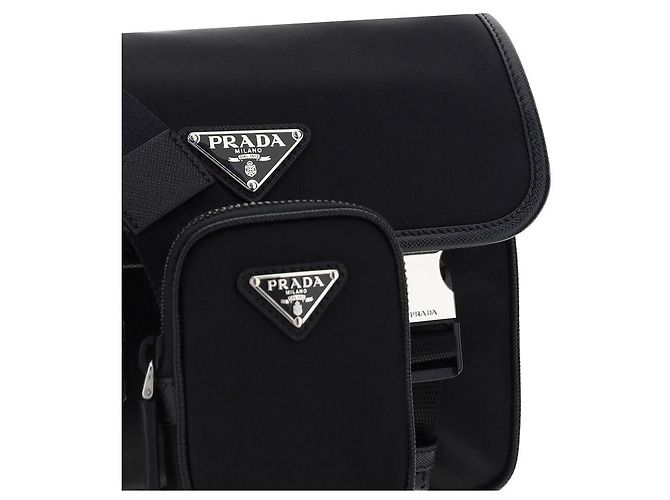 Prada Borsa a tracolla in poliammide nera - vista 4