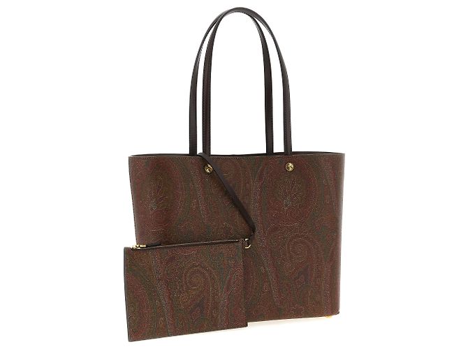 Etro Borsa Tote in cotone marrone - vista 3