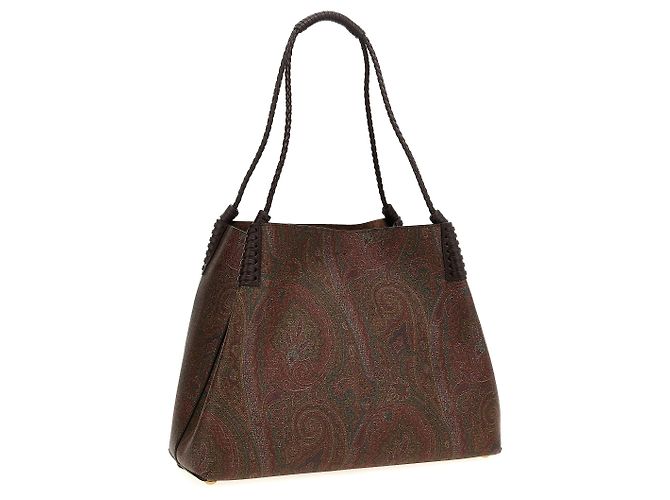 Etro Saco Tote de Algodão Castanho - vista 2