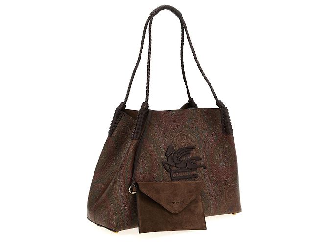 Etro Saco Tote de Algodão Castanho - vista 3