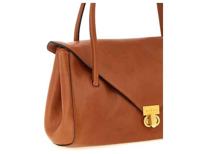 Marni Borsa a spalla in vitello marrone - vista 3