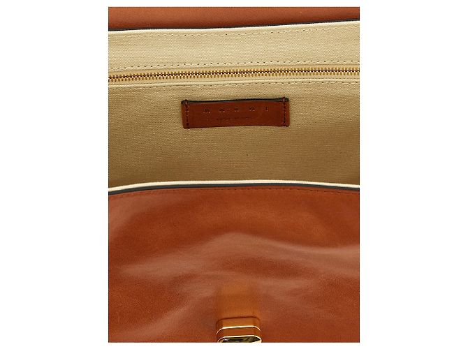 Marni Borsa a spalla in vitello marrone - vista 4