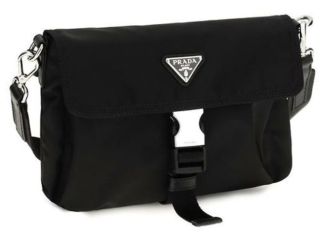 Prada Borsa a tracolla in poliammide riciclata nera - vista 2