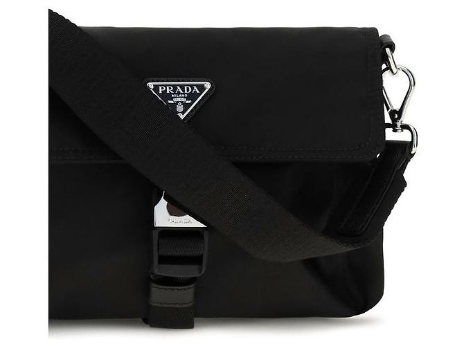 Prada Borsa a tracolla in poliammide riciclata nera - vista 4