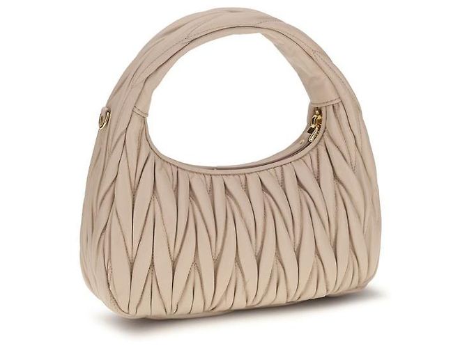 Miu Miu Borsa Bos Taurus in pelle di vitello beige - vista 2