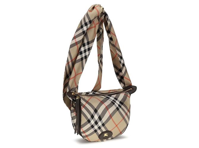 Burberry Borsa a tracolla in seta beige - vista 2