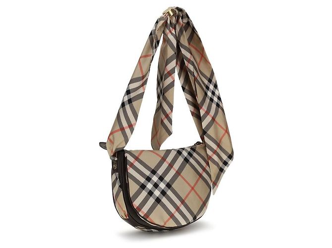 Burberry Borsa a tracolla in seta beige - vista 3
