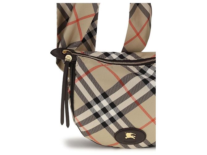 Burberry Borsa a tracolla in seta beige - vista 4