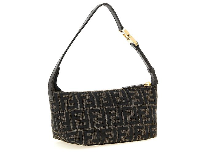 Fendi Pochette in poliestere marrone - vista 2