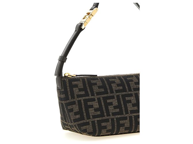 Fendi Pochette in poliestere marrone - vista 3