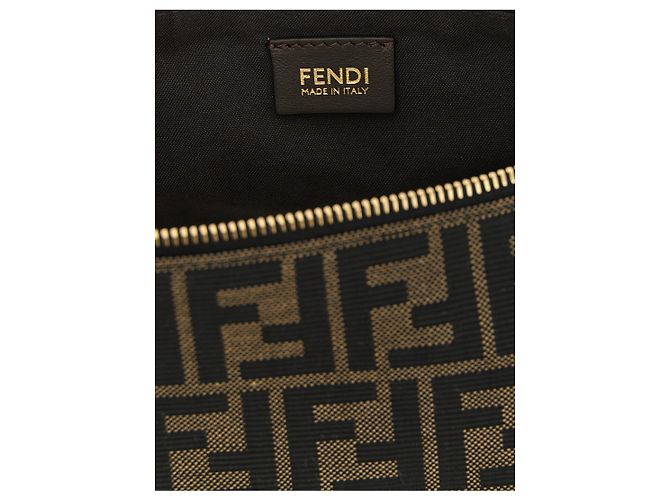 Fendi Pochette in poliestere marrone - vista 4
