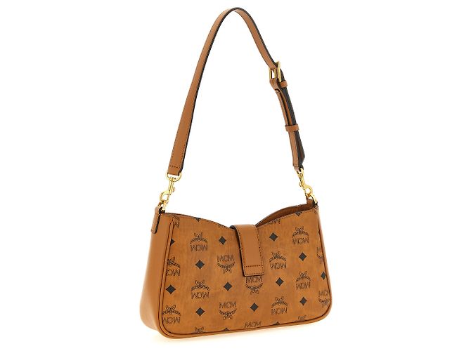 MCM Borsa a tracolla in polietilene marrone - vista 2
